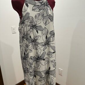 Vici Burgundy and Black Floral Midi Dress